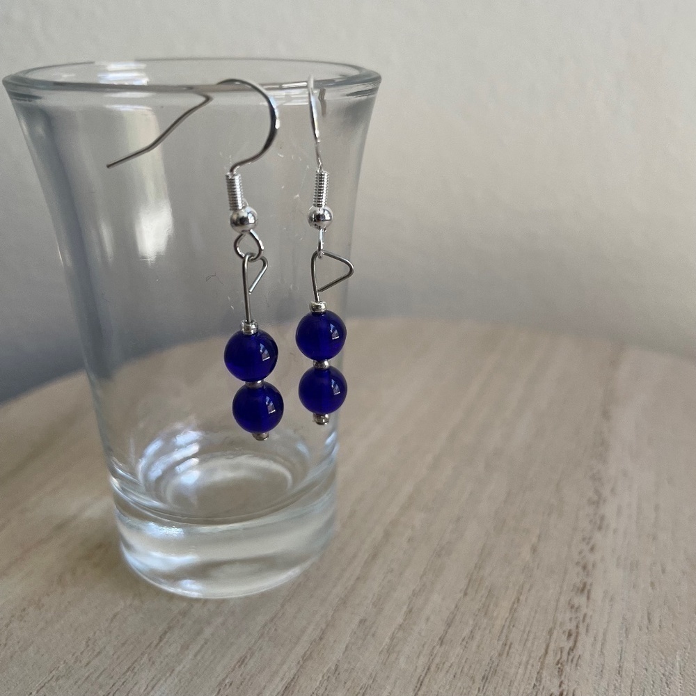 Blueberry Beaded Earrings
